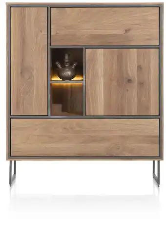 Henders & Hazel Trapani, Highboard 120 Cm - 2-Deuren + 3-Laden + 1-Niche (+ LED) aanbieding