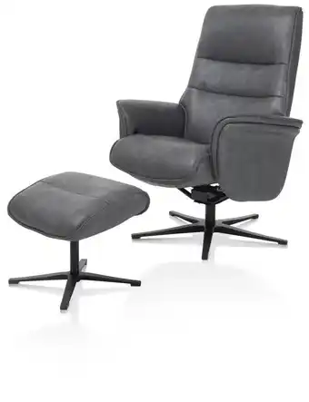 Henders & Hazel Lotis, Relaxfauteuil (Incl. Poef) - Stof Pala - Antraciet aanbieding