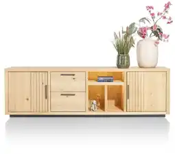 Henders & Hazel Pavie, Dressoir 233 Cm - 2-Deuren + 2-Laden + 3-Niches (+ LED) - Natural aanbieding