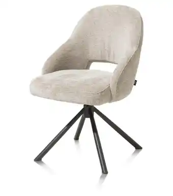 Henders & Hazel Nikolas, Eetkamerstoel - Centrale Poot Draaibaar - Graphite (RAL 7022) - Stof Enzo - Champagne aanbieding