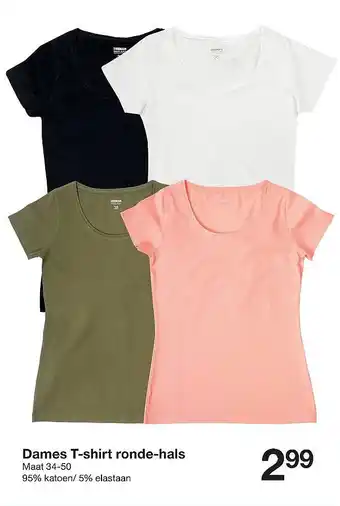 Zeeman Dames T-shirt ronde-hals aanbieding