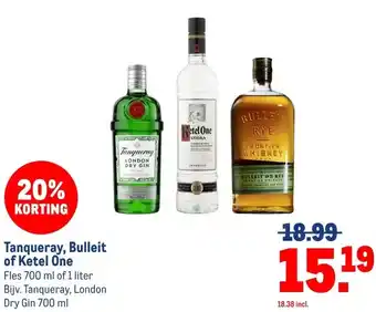 Makro Tanqueray, Bulleit of Ketel One aanbieding