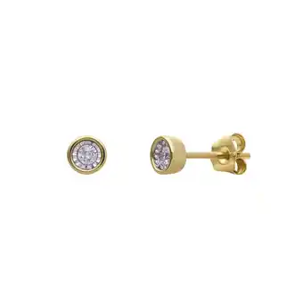 Lucardi 14 Karaat gouden oorbellen diamant 0,08ct aanbieding