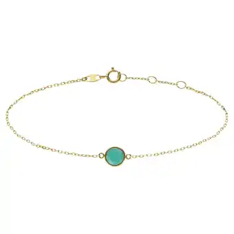 Lucardi 14 karaat geelgouden armband met geboortesteen hanger Mei aanbieding