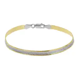 Lucardi Zilveren bicolor slangarmband aanbieding