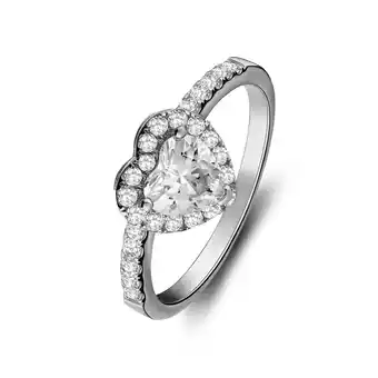 Lucardi Zilveren ring hart met zirkonia aanbieding