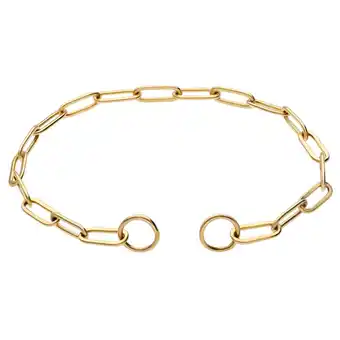 Lucardi Stalen goldplated bedel armband closed forever aanbieding