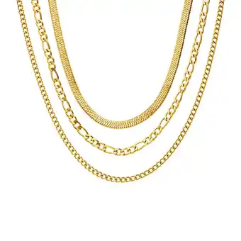Lucardi Camille stalen goldplated ketting multi voor dames aanbieding
