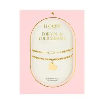 Lucardi Stalen armbanden goldplated Moeder/Dochter hart closed forever aanbieding