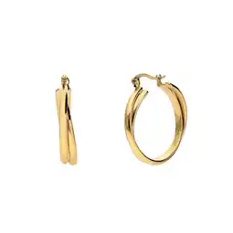 Lucardi Camille gerecycled stalen 18 karaat goldplated oorringen voor dames aanbieding