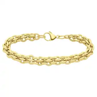 Lucardi Gerecycled stalen 18 karaat goldplated armband Anaulle aanbieding