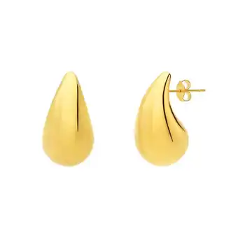 Lucardi Stalen goldplated oorbellen druppel aanbieding