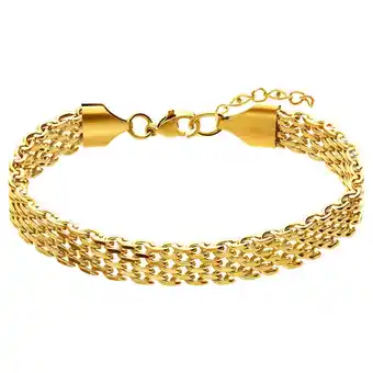 Lucardi Stalen goldplated armband breed aanbieding