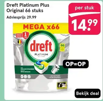 Etos Dreft Platinum Plus Original 66 stuks aanbieding