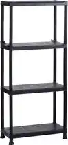 Praxis Keter kunststof stellingskast met 4 planken - 60x30x135cm - Zwart aanbieding