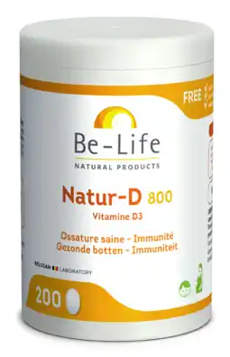 De Online Drogist Be-Life Natur-D 800 Capsules 200CP aanbieding