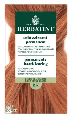 De Online Drogist Herbatint Permanente Haarkleuring 8R Licht Koperblond 170ML aanbieding
