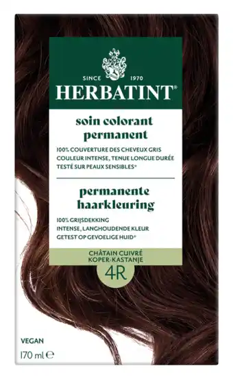 De Online Drogist Herbatint Permanente Haarkleuring 4R Koper Kastanje 170ML aanbieding