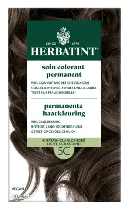 De Online Drogist Herbatint Permanente Haarkleuring 5C Licht As-Kastanje 170ML aanbieding