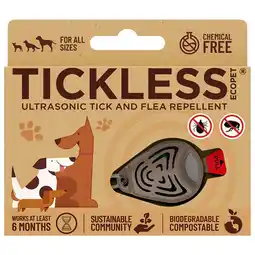 Pets Place Tickless Eco Pet Repeller - Teek en Vlo afweer - 10.5x9.5x2 cm Bruin aanbieding