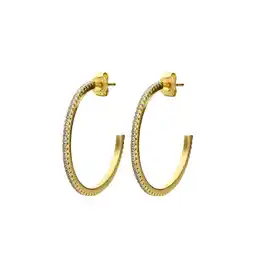 Lucardi Zilveren goldplated oorringen met zirkonia aanbieding