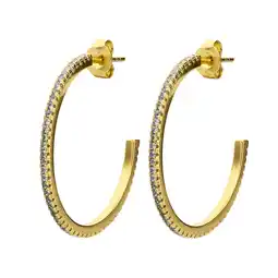 Lucardi Zilveren goldplated oorringen met zirkonia aanbieding