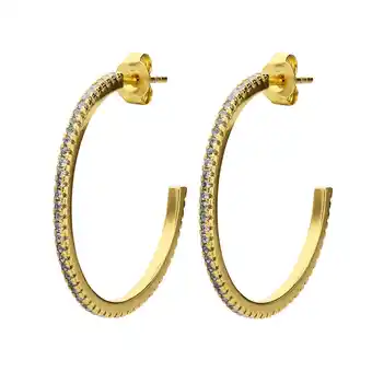 Lucardi Zilveren goldplated oorringen met zirkonia aanbieding