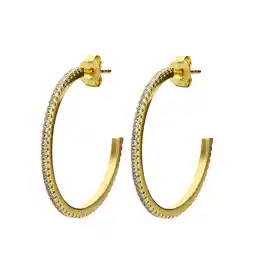 Lucardi Zilveren goldplated oorringen met zirkonia aanbieding
