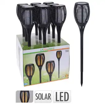 Pets Place Homestyle Fakkel Met Solarverlichting - Tuinverlichting - 12x12x62 cm Zwart Led aanbieding