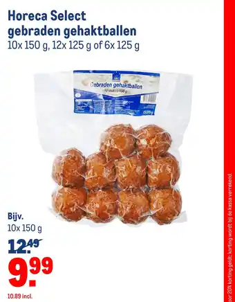 Makro Horeca Select gebraden gehaktballen aanbieding