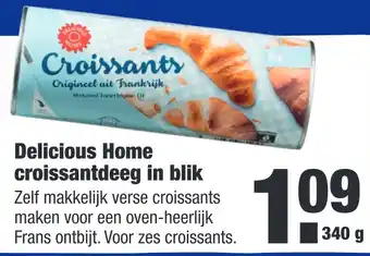ALDI Delicious Home croissantdeeg in blik aanbieding