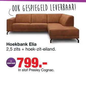 Budget Home Store Hoekbank elia 2,5 zits + hoek-zit-eiland aanbieding