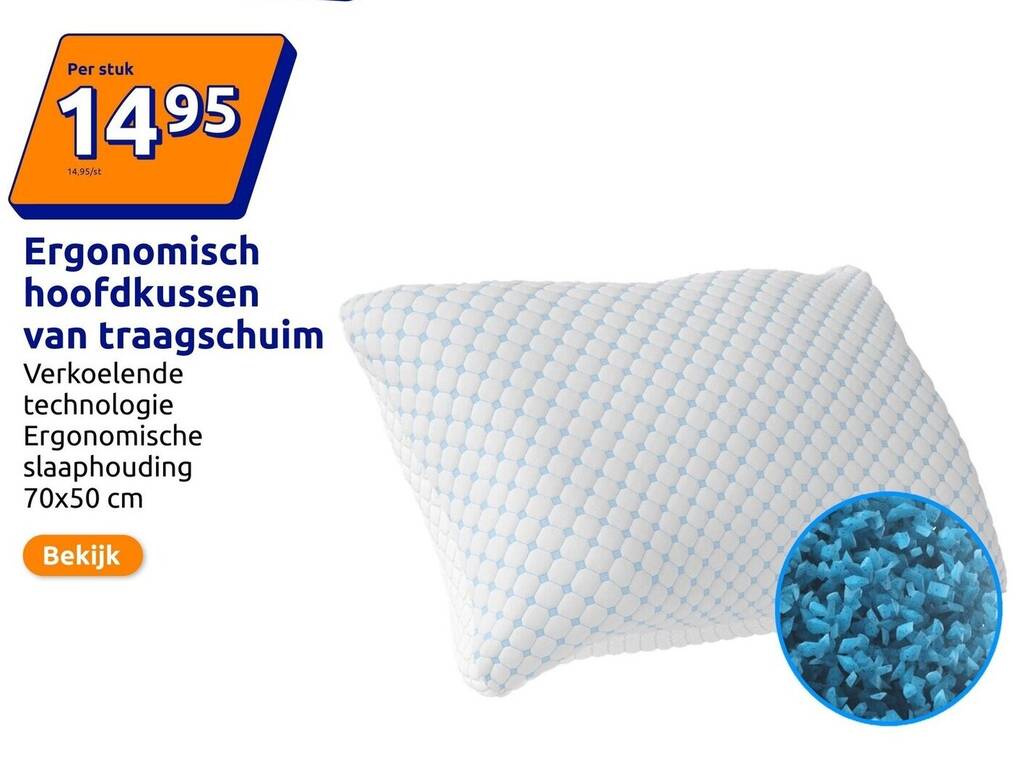 Bleu Câlin Lot de 2 Oreillers Rectangulaires Anti-Acariens, Anti bactériens, Confort moelleux