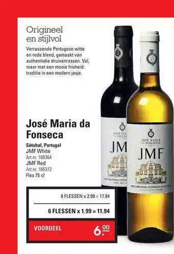 Sligro José maria da fonseca jmf white of jmf red aanbieding