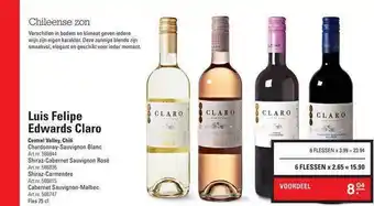 Sligro Luip felipe chardonnay-sauvignon blanc, shiraz-cabernet sauvignon rosé, shiraz-carmenère of cabernet sauvignon-malbec aanbieding