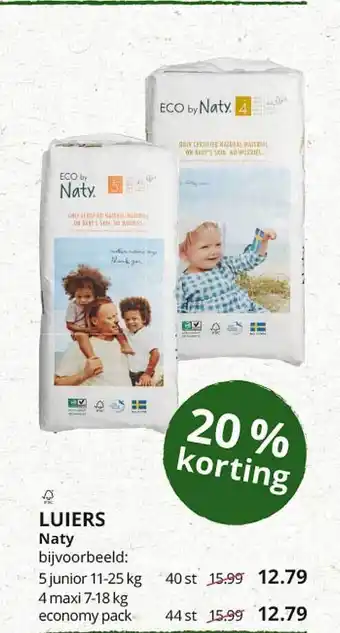 Natuurwinkel Luiers naty 20% Korting aanbieding