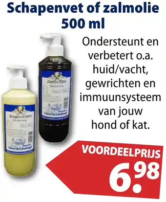 Huisdier Voordeelshop Schapenvet of zalmolie aanbieding