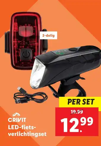 Lidl CRIVIT LED-fiets verlichtingset aanbieding