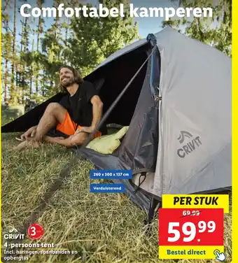 Lidl CRIVIT 4 persoons tent aanbieding