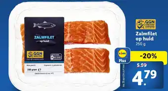 Lidl Zalmfilet op huid aanbieding