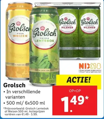 Lidl Grolsch aanbieding