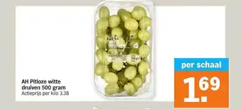 Albert Heijn AH pitloze witte druiven 500 gram aanbieding