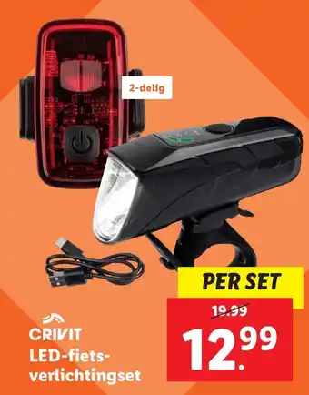 Lidl CRIVIT LED fiets verlichtingset aanbieding