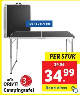 Lidl CRIVIT Campingtafel aanbieding