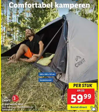 Lidl CRIVIT 4 persoons tent aanbieding