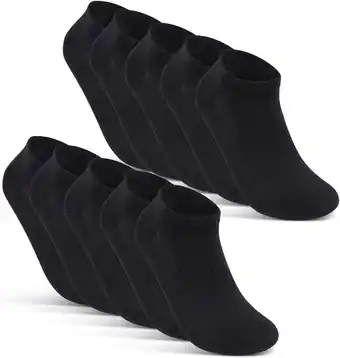 Amazon 10 Paar Sneaker Sokken Heren & Dames Ademend met Mesh Katoen Zwart Wit Grijs aanbieding