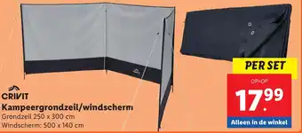Lidl CRIVIT Kampeergrondzeil/windscherm aanbieding