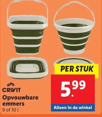 Lidl CRIVIT Opvouwbare emmers aanbieding