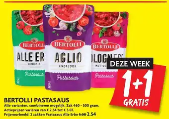 Dekamarkt Bertolli Pastasaus 2*460-500g aanbieding