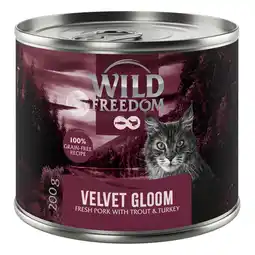 Zooplus 6x200g Wild Freedom Adult Red Meat Velvet Gloom – Varken, Kalkoen & Forel Katten Natvoer aanbieding